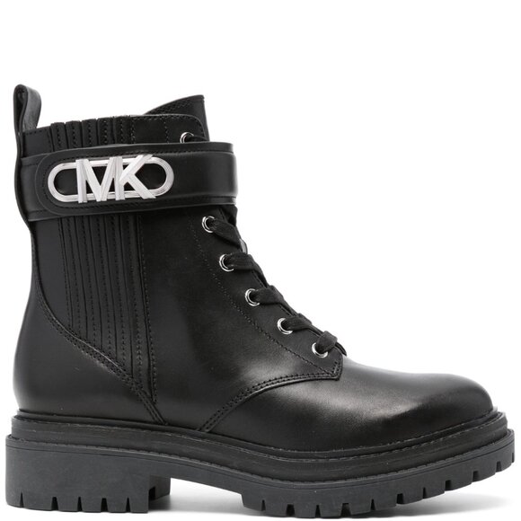 Michael Michael Kors Parker 40mm leather ankle boots combat laceup black sz 9 m - Picture 2 of 10